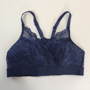 Chantelle 67210 Everyday Lace Racerback Bralette Size Small Navy Blue Wireless